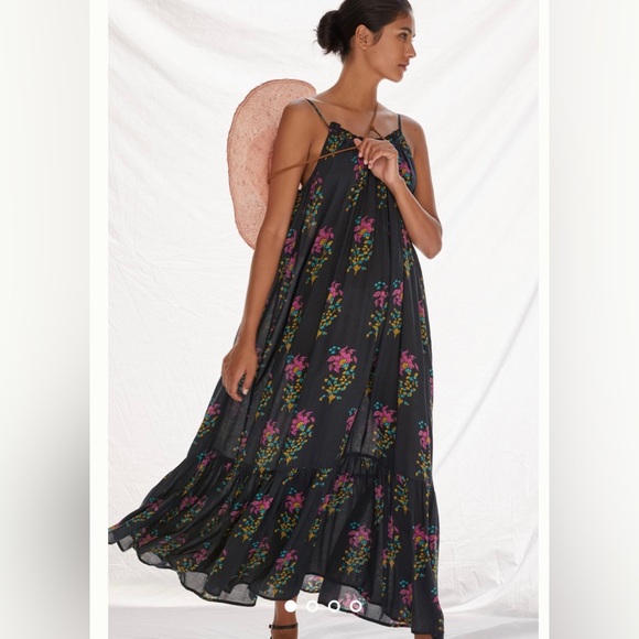 Anthropologie Dresses & Skirts - Anthropologie Flounced floral loose fit maxi lounge dress